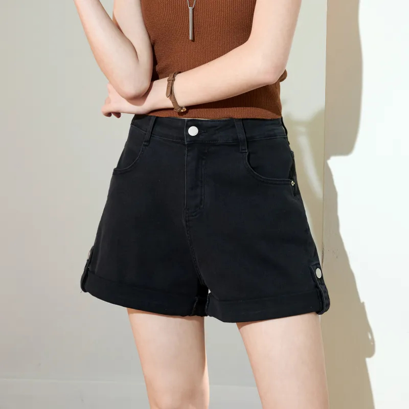 SMEN Denim Shorts Women's Black-7