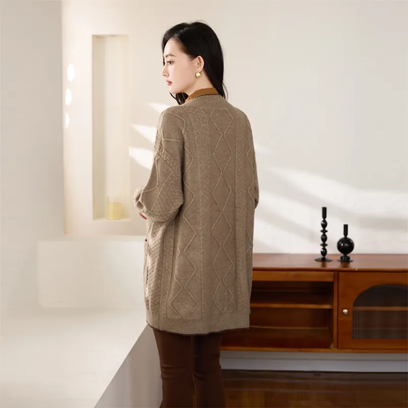 SMEN Knitwear Women's Coffee-7