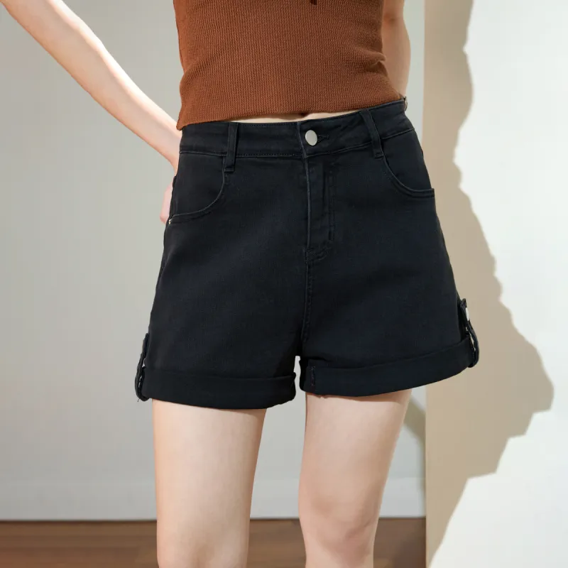 SMEN Denim Shorts Women's Black-6