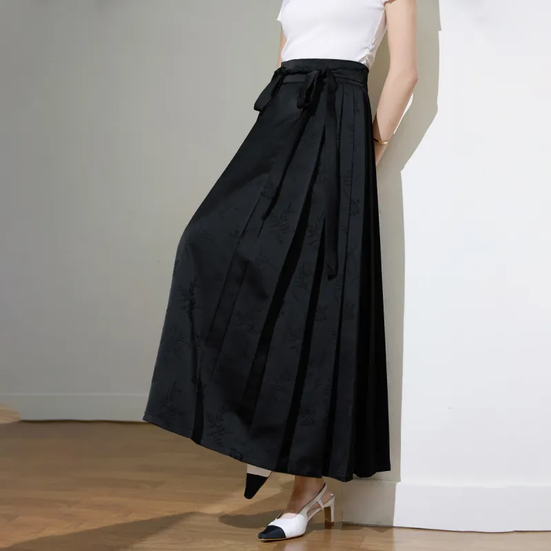 SMEN Casual Long Skirts Women's Black-4
