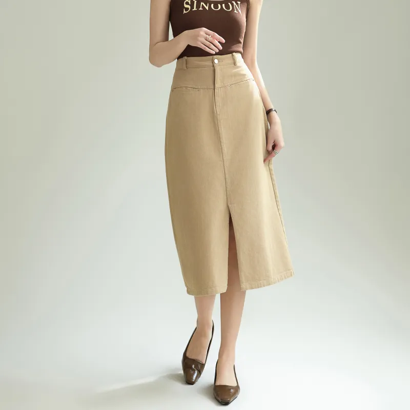 SMEN Denim Long Skirts Women's-8
