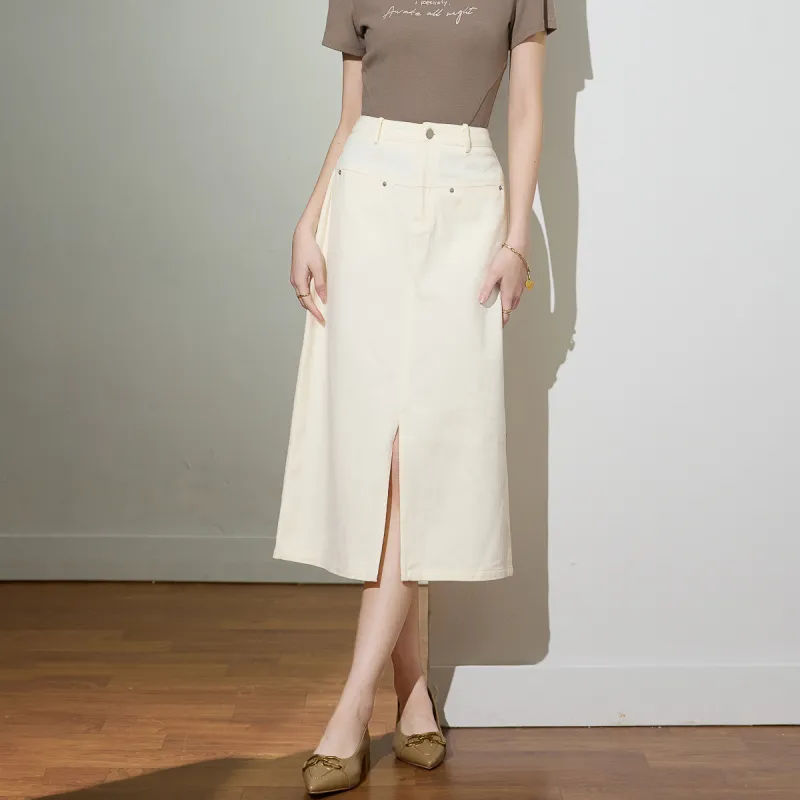SMEN Denim Long Skirts Women's-10