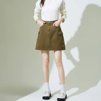 SMEN SS24 Denim Short Skirts Women's Coffee
