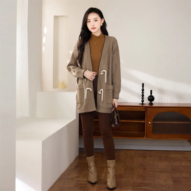 SMEN Knitwear Women's Coffee-3