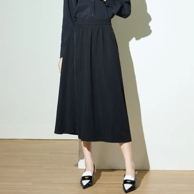 SMEN Casual Long Skirt Women's Black-6