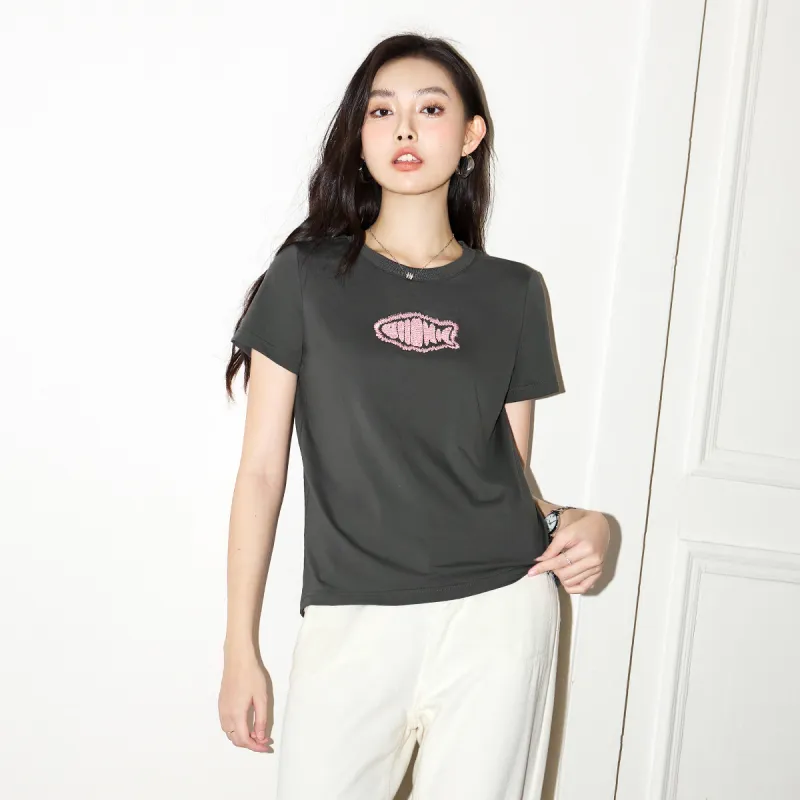 SMEN T Shirts Women's Gray-3