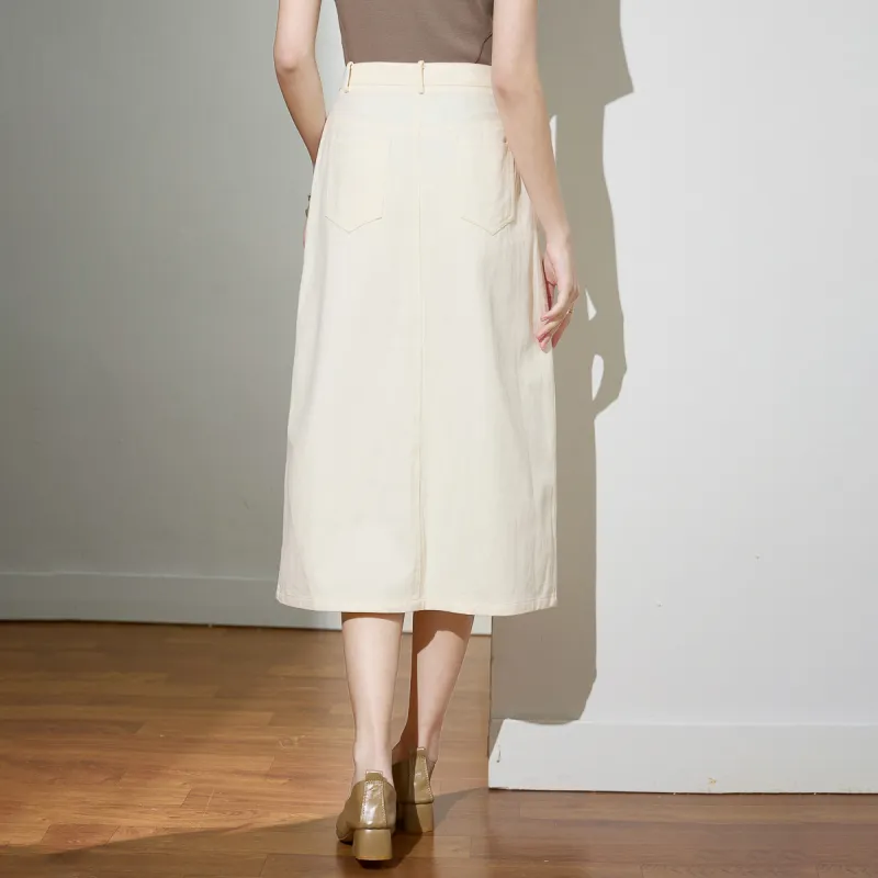 SMEN Denim Long Skirts Women's-11