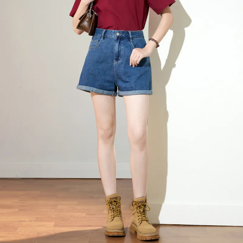 SMEN Denim Shorts Women's Blue-4