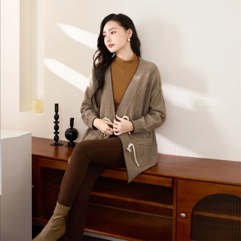 SMEN Knitwear Women's Coffee-6
