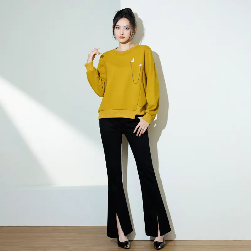 SMEN Sweatshirts Women's Yellow-2