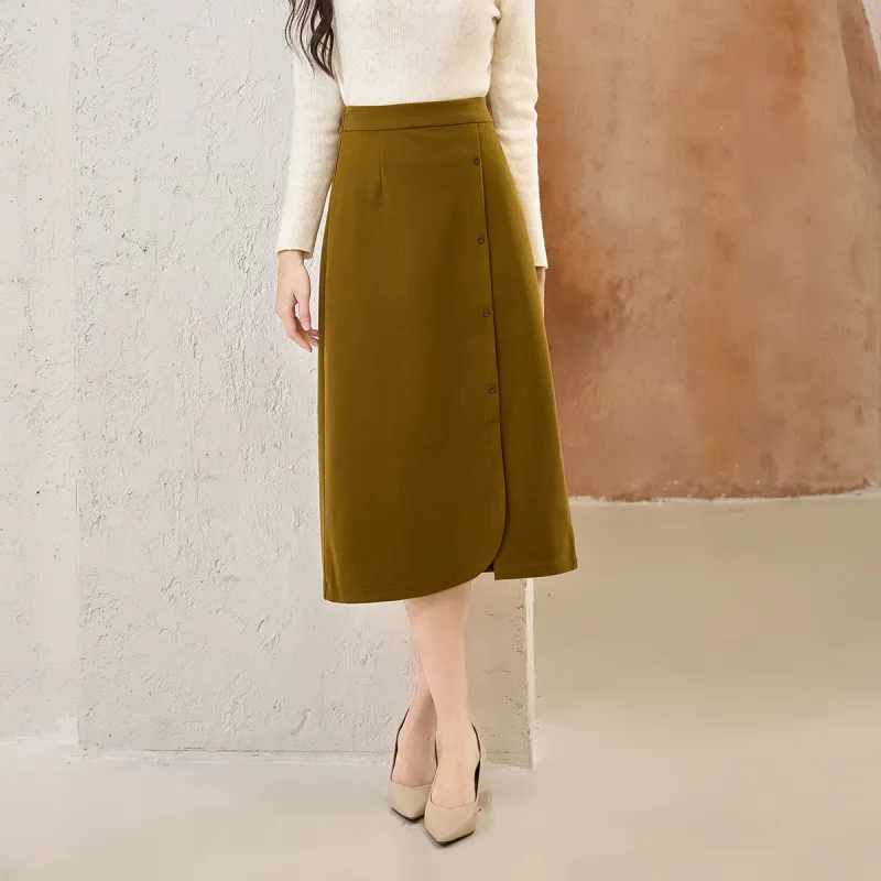 SMEN Casual Long Skirts Women's Tea Brown-2