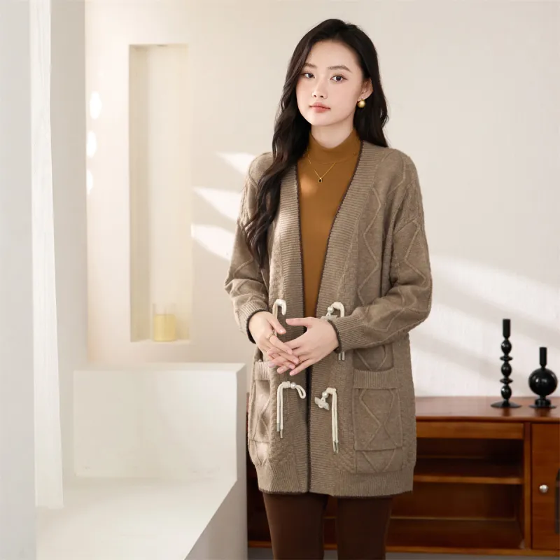 SMEN Knitwear Women's Coffee-8