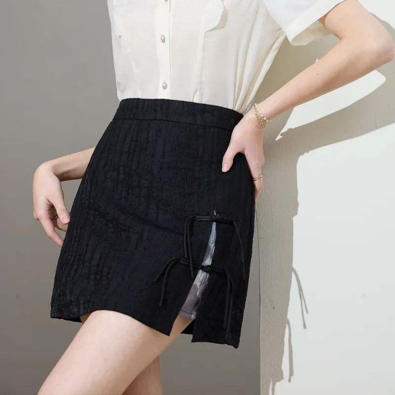 SMEN Casual Short Skirts Women's Black-5