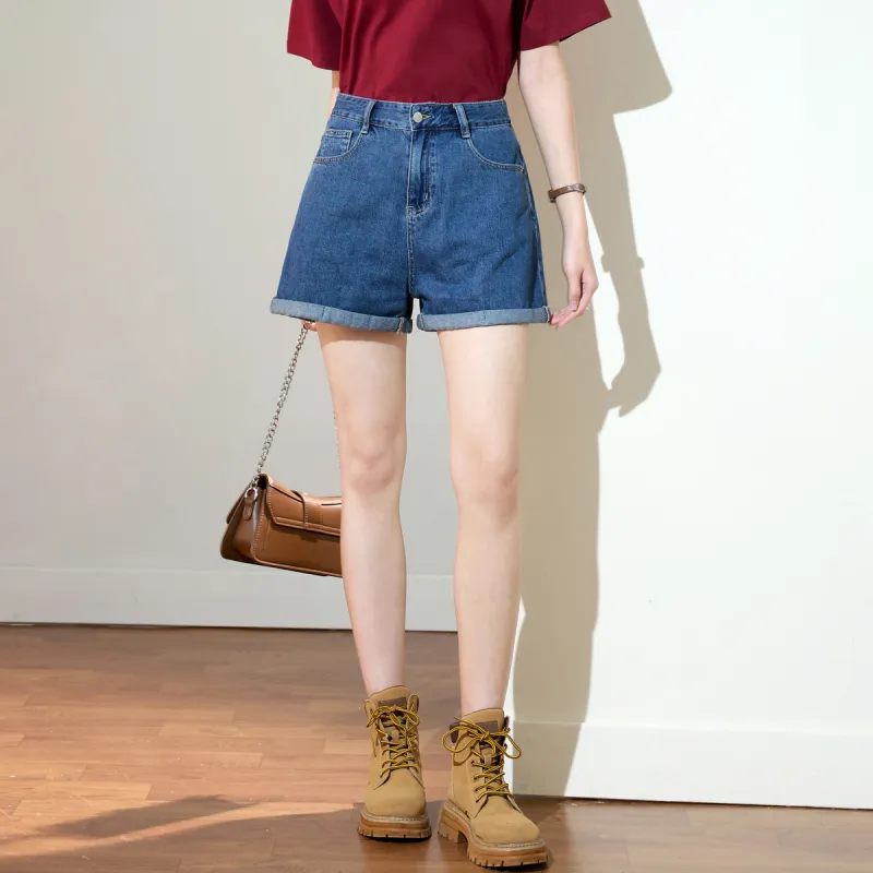 SMEN Denim Shorts Women's Blue-3