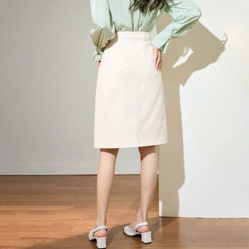 SMEN Casual Long Skirt Women's Beige-5