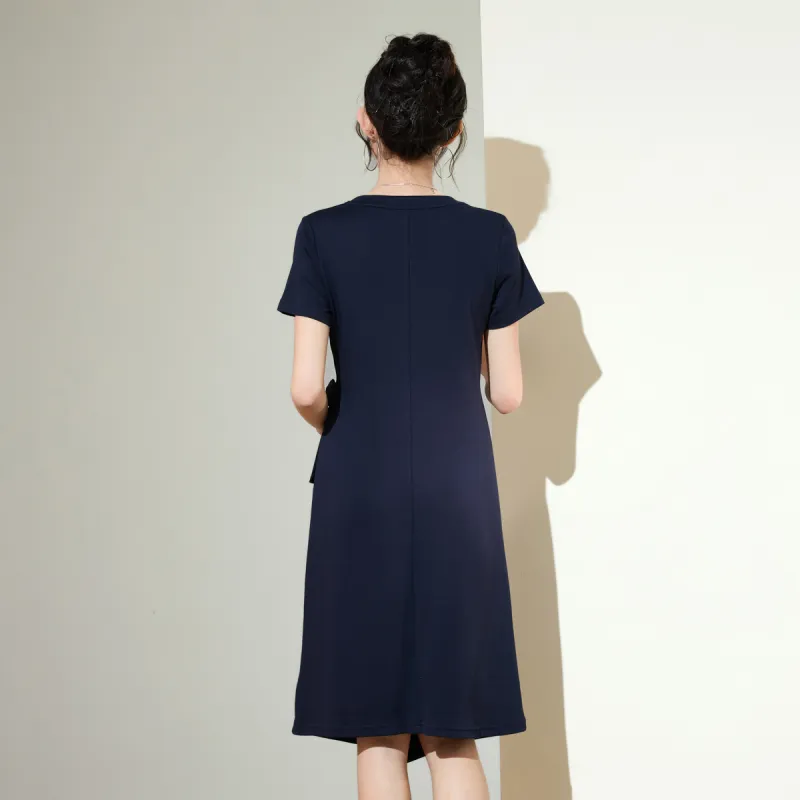 SMEN Short Sleeved Dresses Women's-7