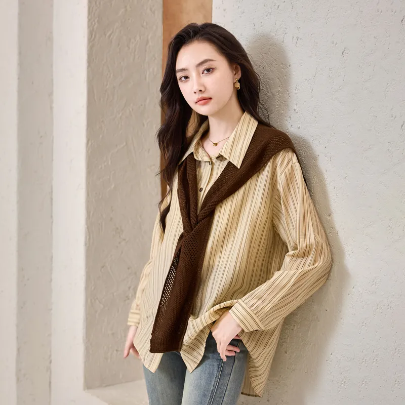 SMEN Shirts Women's Coffee-4