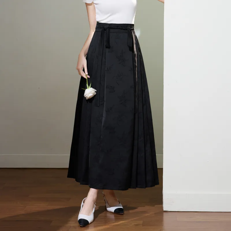 SMEN Casual Long Skirts Women's Black-2