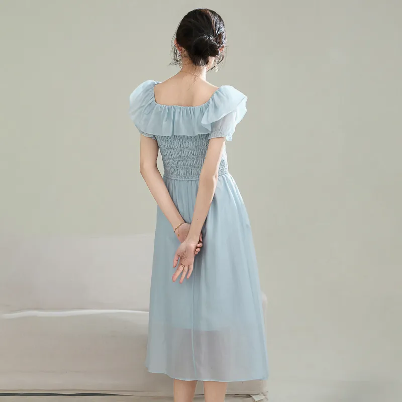 SMEN Short Sleeved Dresses Women's-3