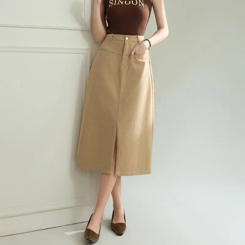 SMEN Denim Long Skirts Women's-6