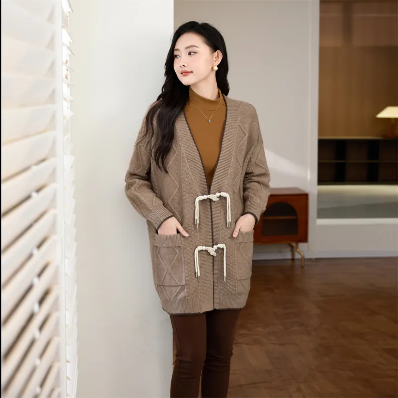 SMEN Knitwear Women's Coffee-5
