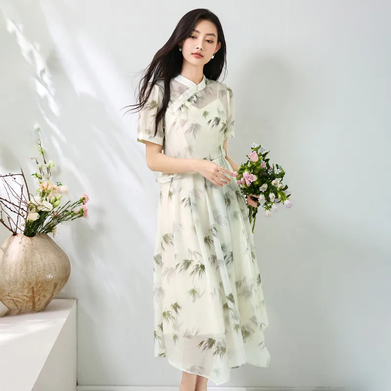 SMEN Short Sleeved Dresses Women's Multicolor-4