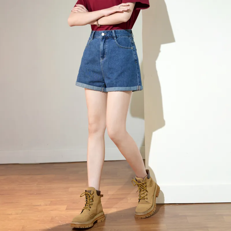 SMEN Denim Shorts Women's Blue-5