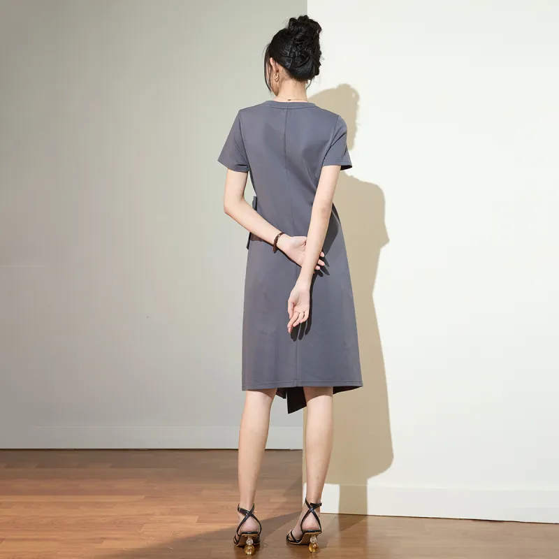 SMEN Short Sleeved Dresses Women's-4