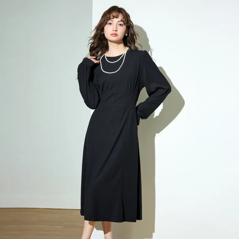 SMEN Long Sleeved Dresses Women's Black-6