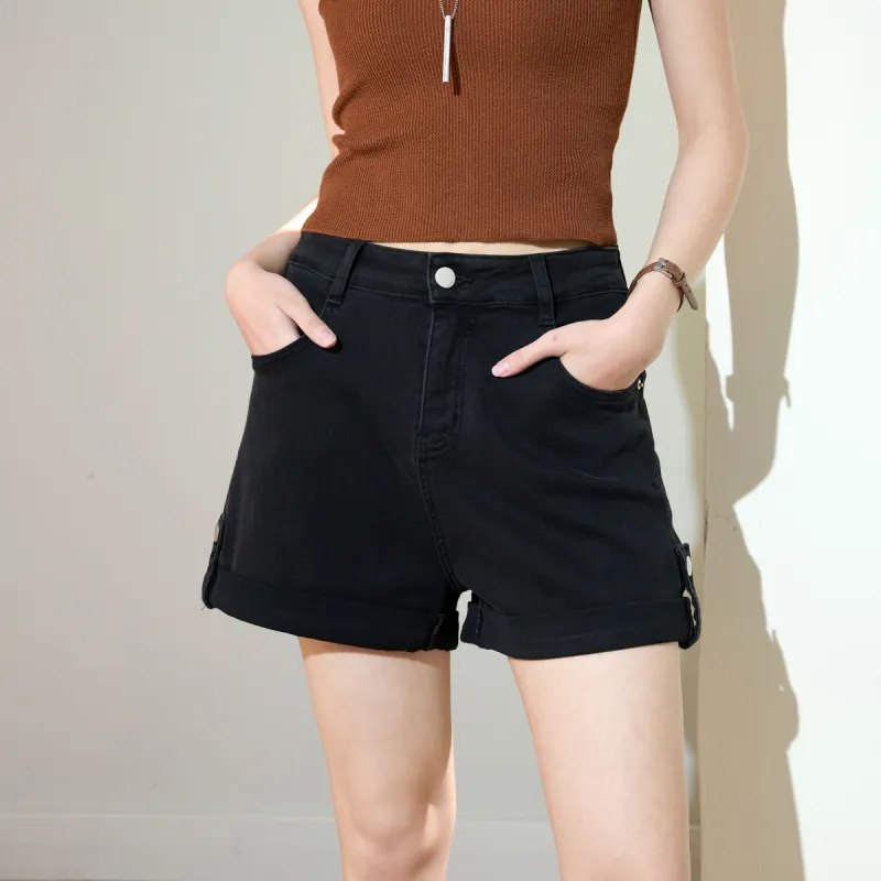 SMEN Denim Shorts Women's Black-8