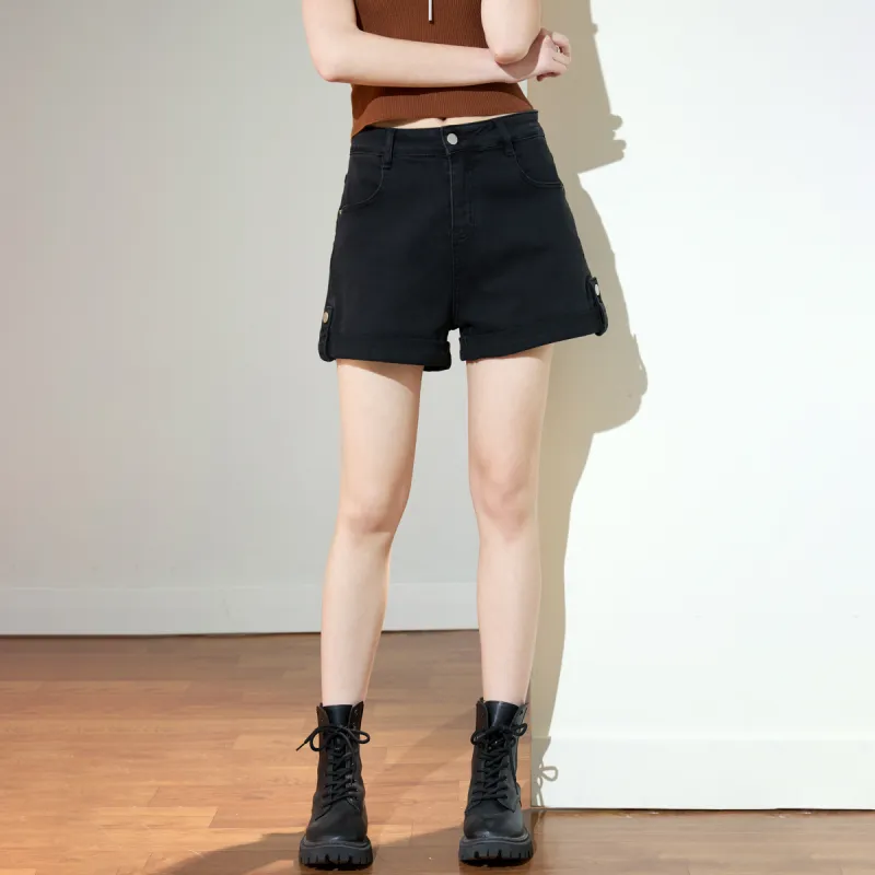 SMEN Denim Shorts Women's Black-2