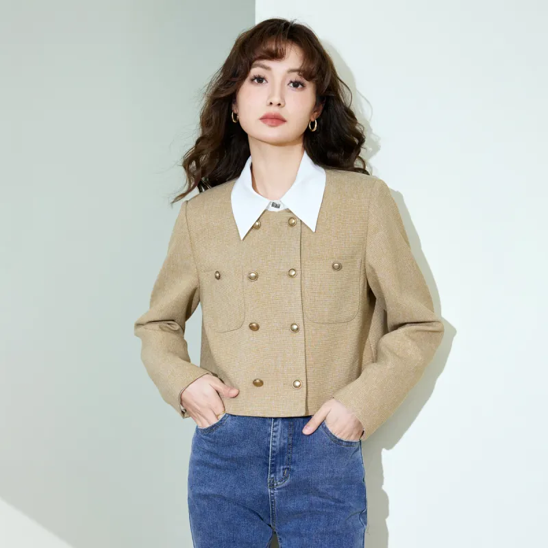 SMEN Jackets Coats Women's Khaki-6