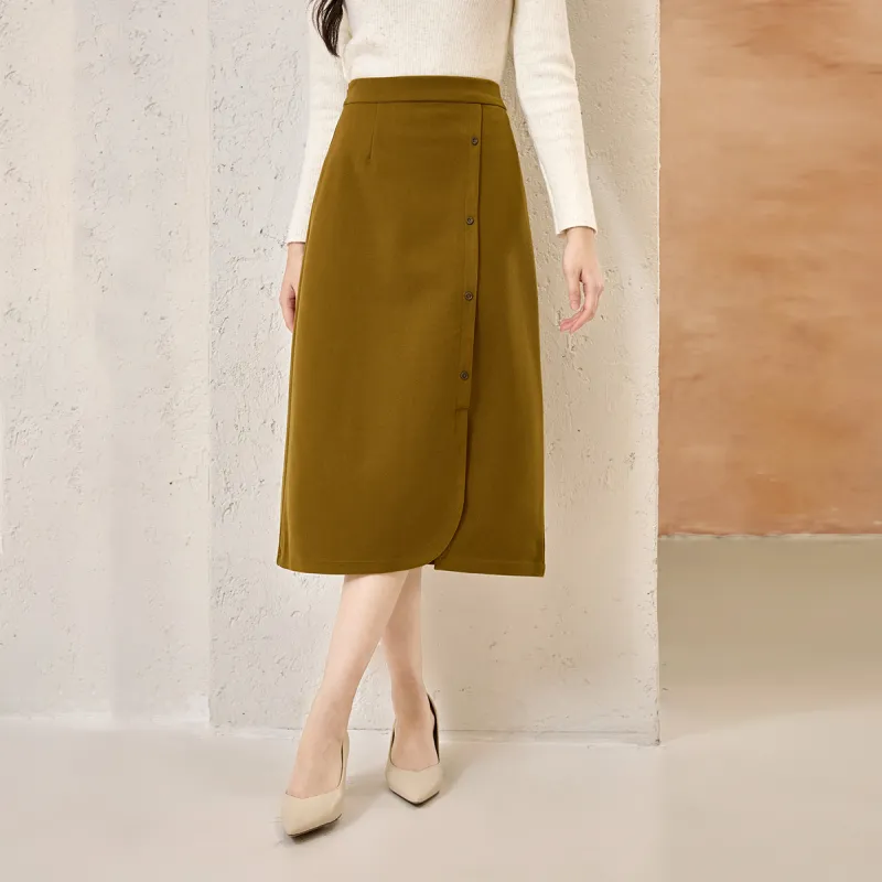 SMEN Casual Long Skirts Women's Tea Brown-5