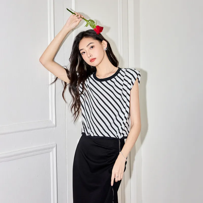 SMEN T Shirts Women's Stripes-5