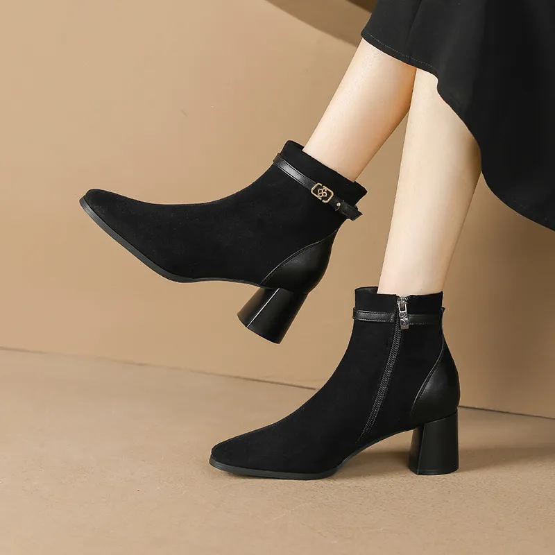 COVER Ankle Boots 5.5cm Women's Black-1