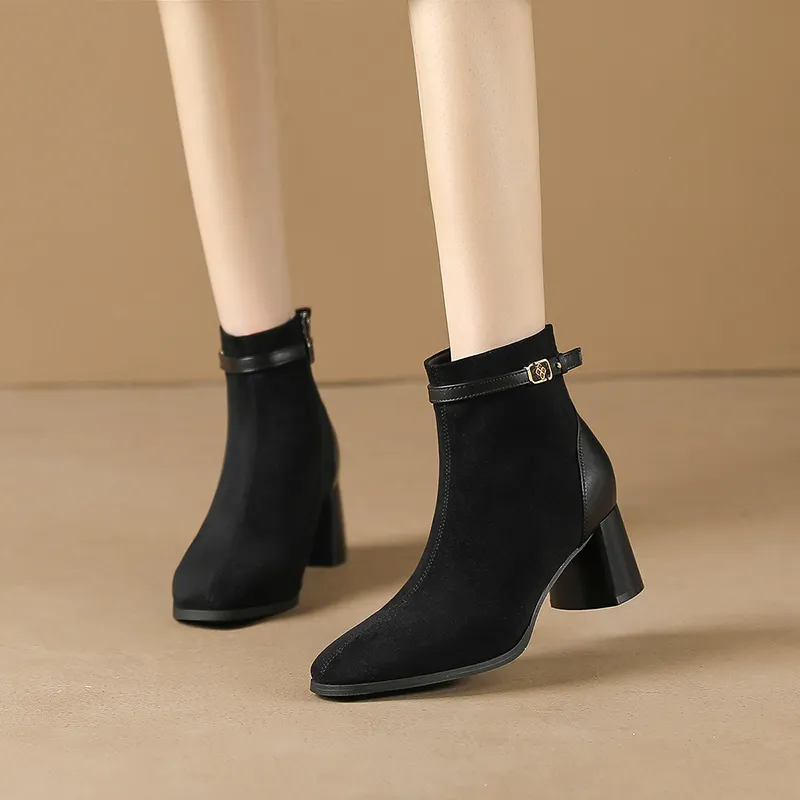 COVER Ankle Boots 5.5cm Women's Black-4