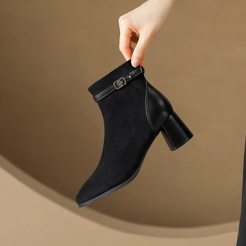 COVER Ankle Boots 5.5cm Women's Black-2