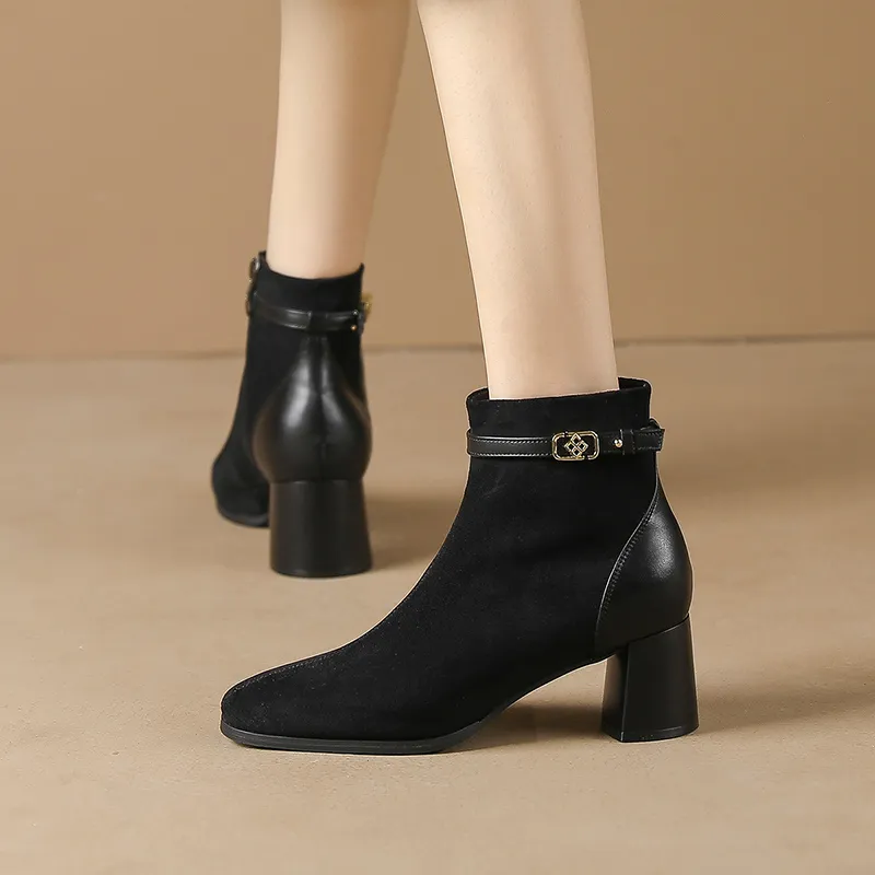 COVER Ankle Boots 5.5cm Women's Black-5