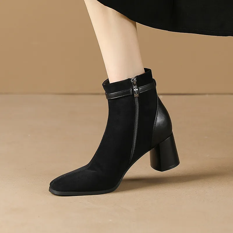 COVER Ankle Boots 5.5cm Women's Black-3