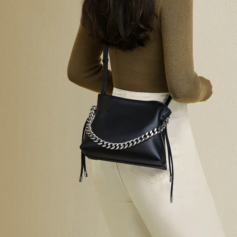 RED DRAGONFLY Cow Split Leather Crossbody Bag, Shoulder Bag Regular Women's Cream Apricot/Black-12