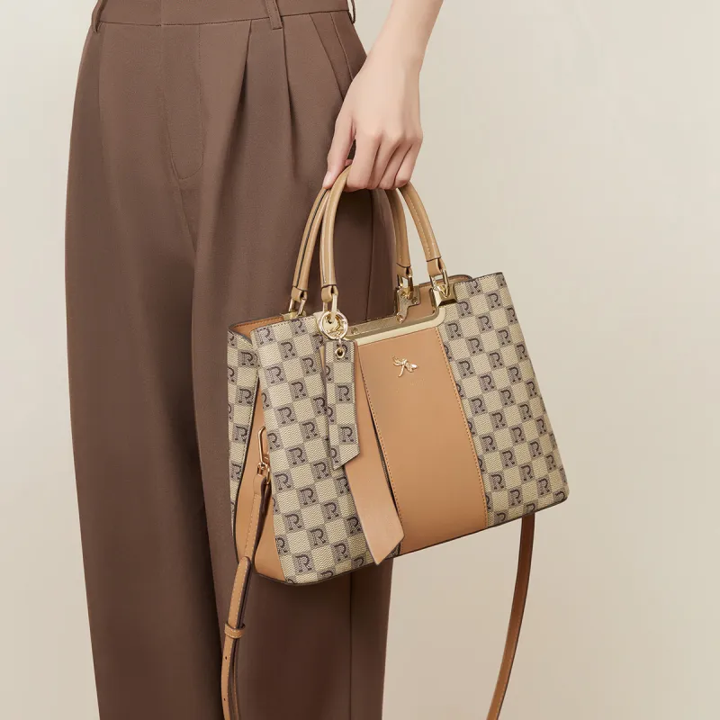 RED DRAGONFLY PVC Handbag Regular Unisex Coffee/Khaki-18