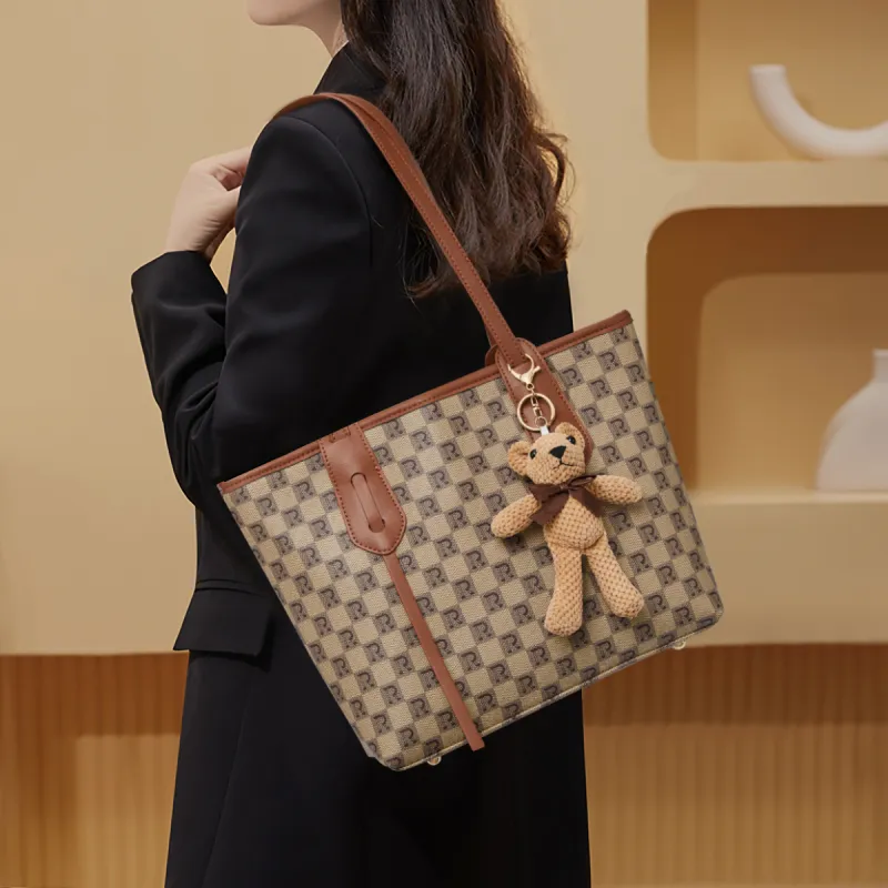 RED DRAGONFLY PVC Tote Commute Versatile Premium Minimalist Large Capacity Underarm Shoulder Bag Women's Multicolor-7