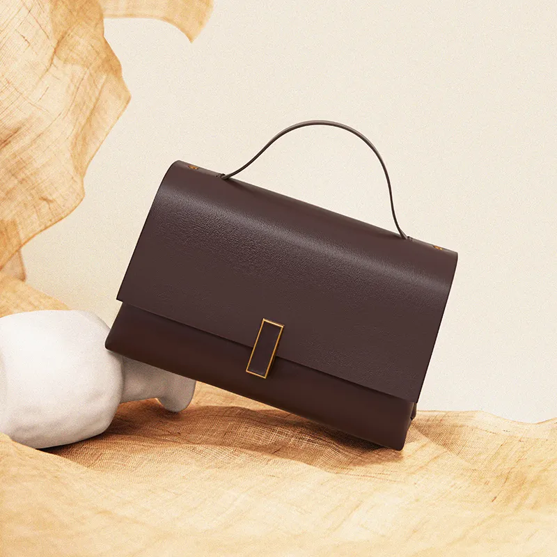 RED DRAGONFLY Cow Leather With Synthetic Leather Shoulder Bag, Crossbody Bag, Handbag Women's Mocha/Coffee-7