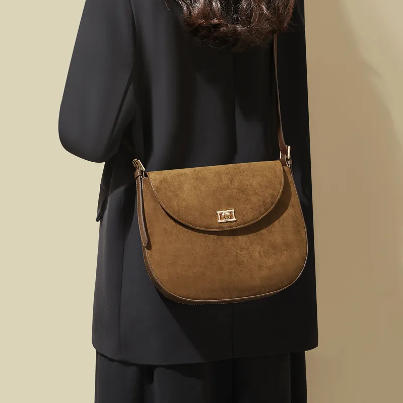 RED DRAGONFLY Cow Leather Crossbody Handbag, Shoulder Bag Regular Women's Caramel/Coffee-4