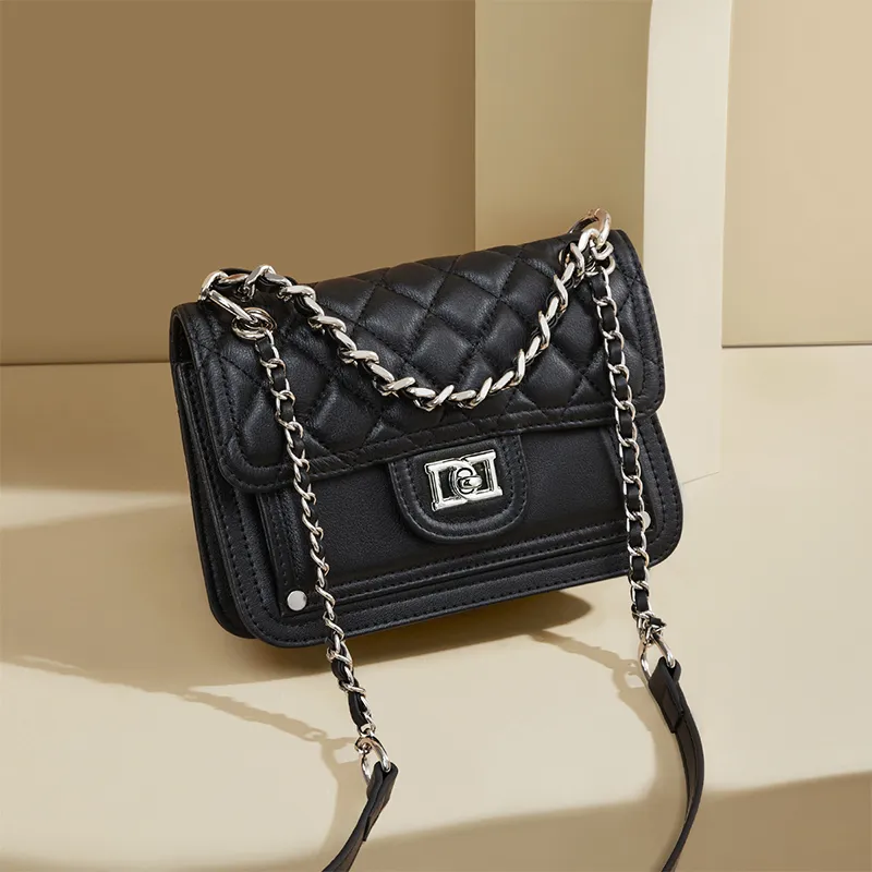 RED DRAGONFLY The First Layer Of Calfskin Premium Shoulder Bag, Crossbody Bag, Handbag Medium Size Unisex Ecru Black-14