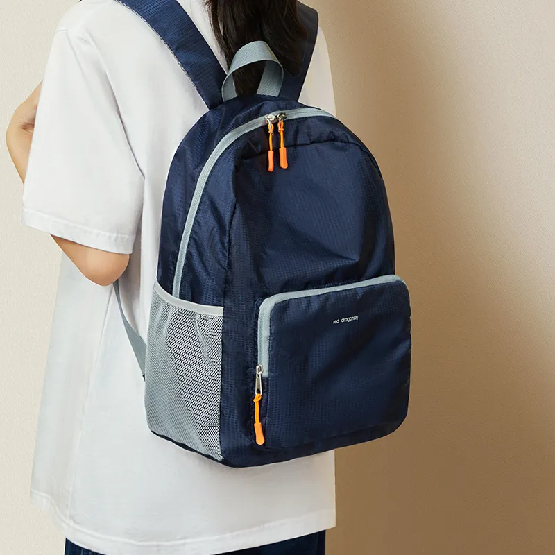 RED DRAGONFLY Fabric Backpack Regular Unisex Blue-4