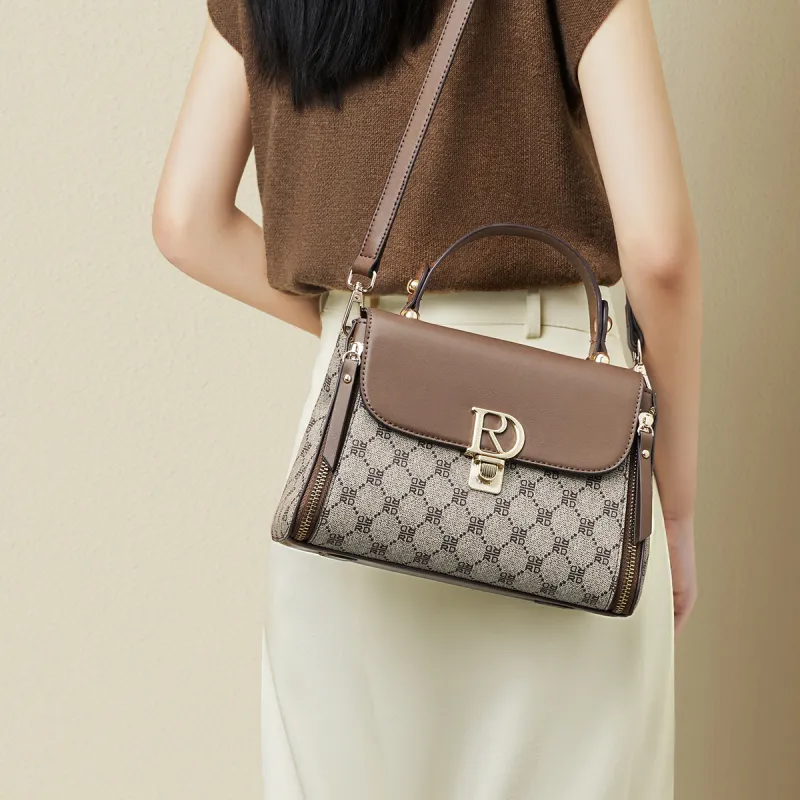 RED DRAGONFLY PVC Handbag, Shoulder Bag, Crossbody Bag Regular Women's Khaki/Coffee-5