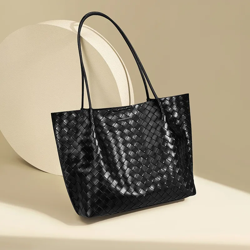 RED DRAGONFLY Cow Leather Tote Bag, Shoulder Bag Regular Women's Classic Black-6