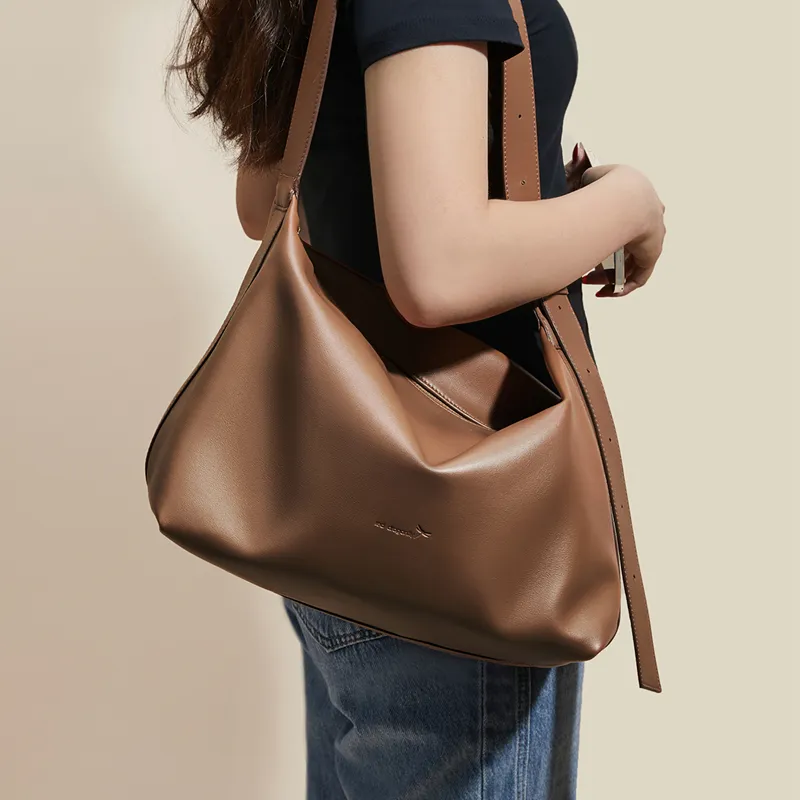 RED DRAGONFLY Cow Leather Tote Bag Shopping Bag Handbag Large Size Women's Brown/White/Black-3
