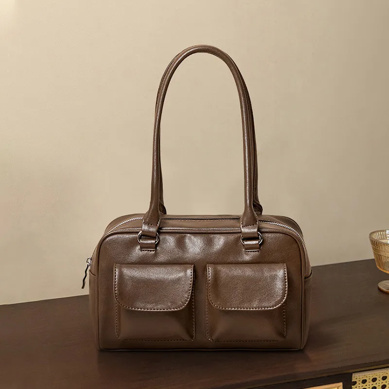 RED DRAGONFLY Pu Handbag Regular Women's Black/Coffee/Ecru-9